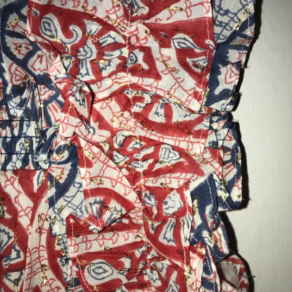 Ash & Eden Red Olga Mini Lace Dress sz M Cotton Tiered Made in India NWT - Picture 4 of 8